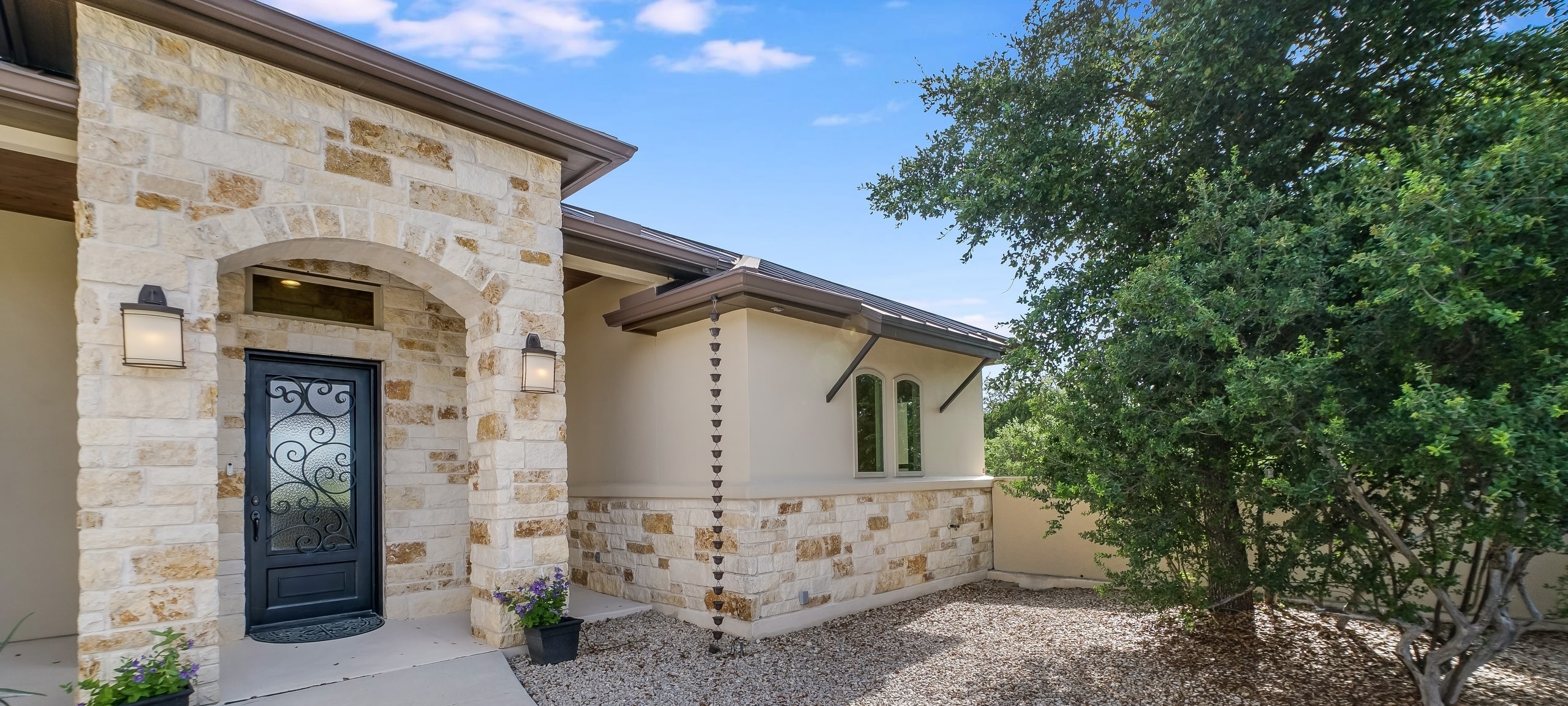 Mediterranean style luxury home, typical of the Great Hills neighborhood in Austin